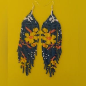 Beaded flower earrings